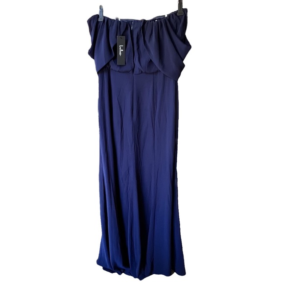 NWT Lulu’s Enduring Love Navy Blue Off-the-Shoulder Maxi Formal Dress - Picture 6 of 16